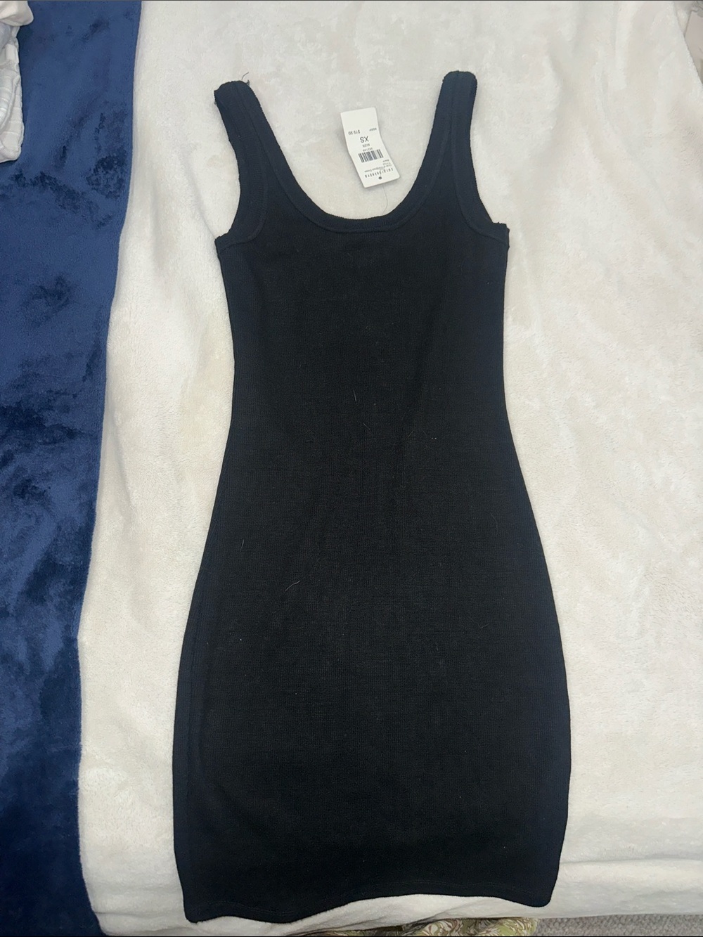 Fashion Nova Black Ribbed Tank Mini Dress